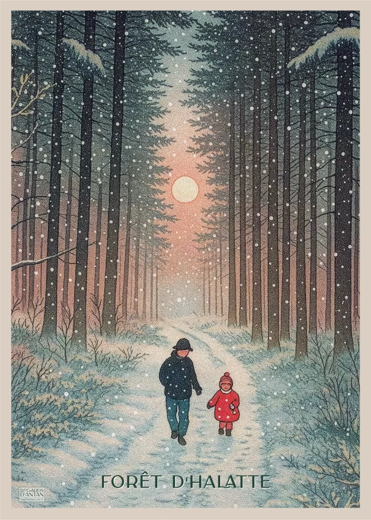 Affiche Forêt d'Halatte, Promenade Hivernale de Regards d'Antan
