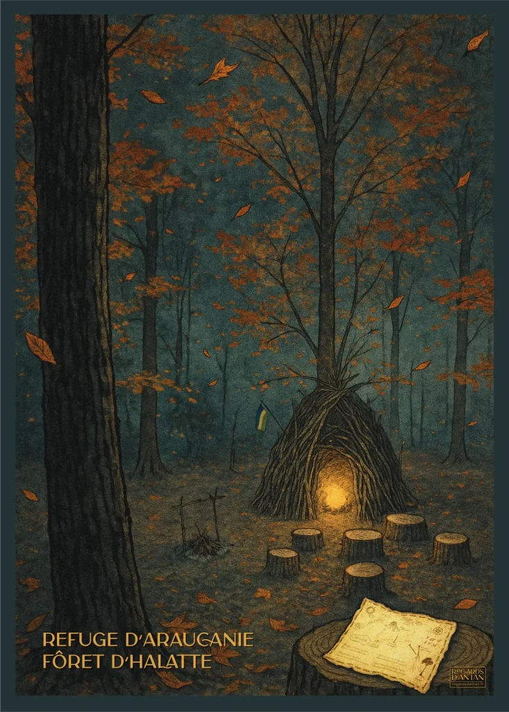 Affiche Forêt d'Halatte, Refuge d'Araucanie de Regards d'Antan