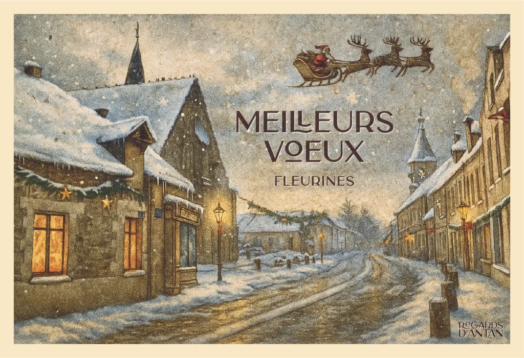 Affiche Meilleurs Vœux, Fleurines de Regards d'Antan